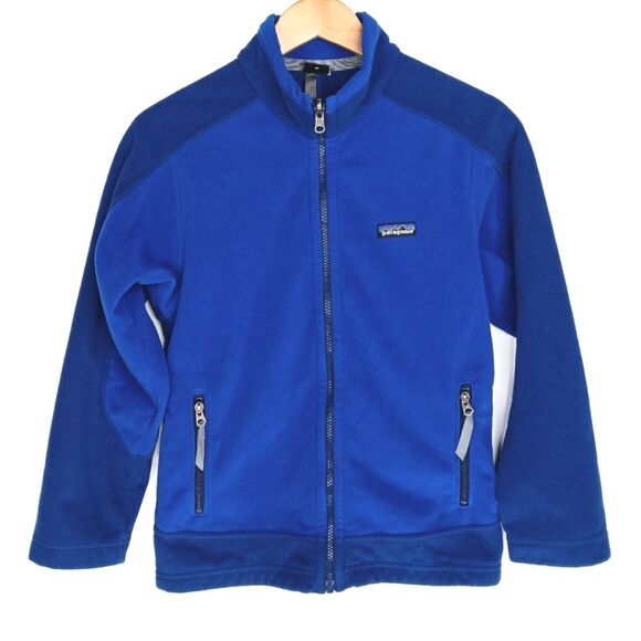 PATAGONIA Blue Fleece Zip Jacket Outdoor Warm Cozy Men's Small or Youth XL/XXL - Picture 1 of 12